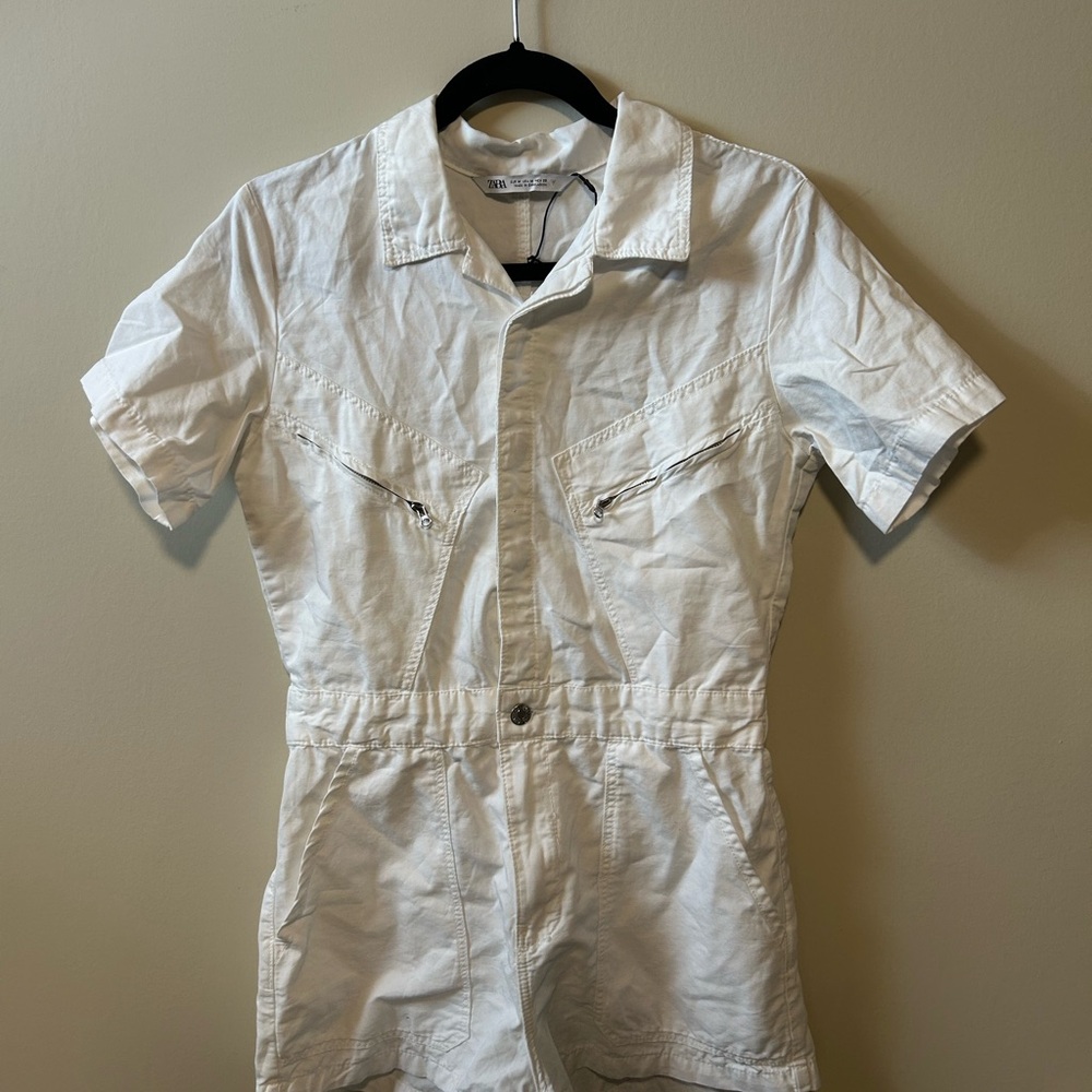 Zara Off-White Button-Up Blouse